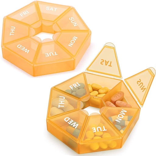 [BRSW2YYQOYMG2H3K] 2PCS Cotygodniowy Pill Organizator Duży 7-dniowy Pill Box Organizator Codzienne leczenie Case for Witamina Fish Oil Pills Suplementy Artretyzm Przyjazny