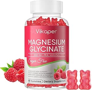[BRSRA235OIFAMDQ6] Magnesium Glycinate Gummies Sugar Free,Magnesium Potassium Supplement with Vitamin D3,B6 to Sleep,Stress,Muscle Relief,Nerve Health Support for Adults,180 Raspberry Flavor Gummy