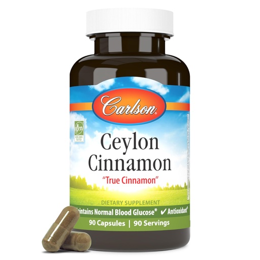 [BRSWIEYFDIAR2DDY] Carlson - Ceylon Cinnamon, Cinnamon Supplements, 500 mg, Cinnamon Extract Pills, Ceylon Cinnamon Capsules, 90 Capsules.