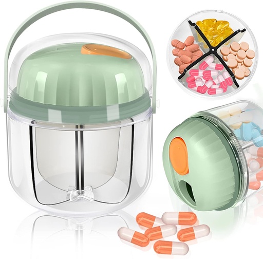 [BRSW2BQ7CQFGK2DL] Portable Pill Box, GloDeals Weekly Pill Organizer 7-Day Travel Medicine Organizer NO-BPA Vocht Proof Portable Medicine Container voor Vitaminen, Visolie, Supplementen (Groen)