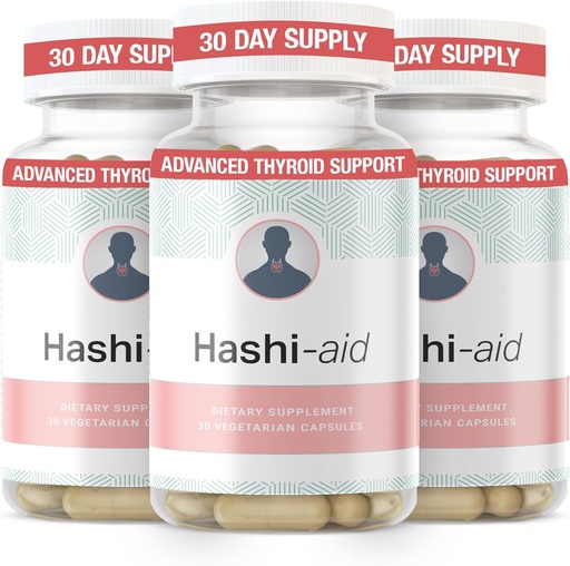 [BRSW2C32O4MWCHT3] IBDassist™ Hashi Aid Thyroid Support for Women & Men - Thyroid Supplement for Hashimoto's Disease & Hypothyroidism* - with Ashwagandha, Selenium, Zinc, Essential Vitamins & More - 30 Capsules (3 Pack)