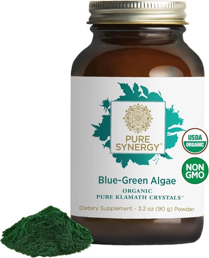 [BRSWIHIYB4CACHLC] PURE SYNERGY Blue-Green Algae Powder | Superfood Pulver mit Chlorophyll | Organic AFA Blue Green Algae Supplement | Unterstützt Energie, Psychische Klarheit und Entgiftung (3.2 oz.)