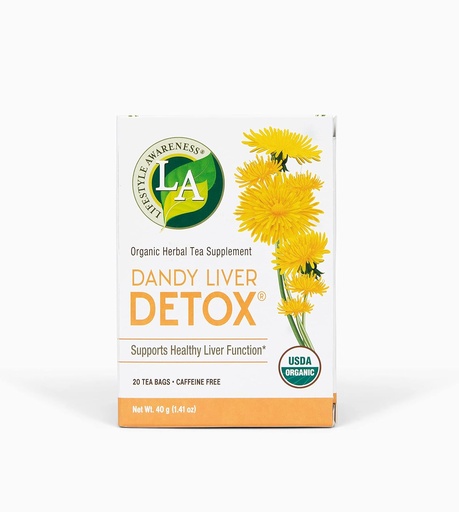 [BRSWIFAHC4FBKET4] Lifestyle Awareness Teas, Caffeine Free Dandy Liver Detox Tea, 20 Count