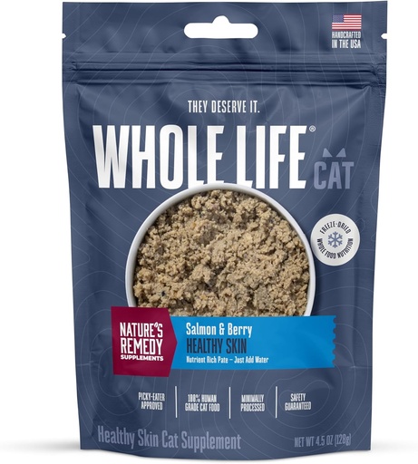 [BRSW2ALYAB7Q4HQY] Whole Life Pet Healthy Skin and Coat Cat Supplements for Dry Skin, Allergy & Stomach Relief, Cat Immune & Digestive Support - Probiotics & Omega 3 for Cats, Cat Food Add Ins - 30-Day Supply