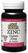 [BRSWIYT3PMMWCFDE] Natural Factors - Zinc Chelate 25mg, Support for Healthy Skin & Immune Function, 90 Tablets