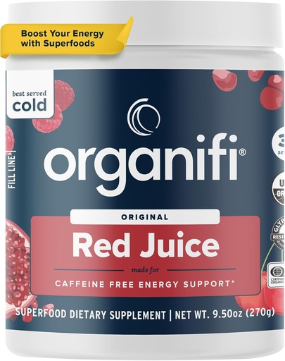 [BRSWGZQKCFYBQ23V] Organifi Red Juice - Energy Powder Reduces Afternoon Crashes and Boosts Digestion and Immune System, 30 Servings
