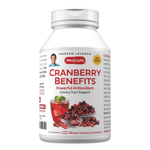 [BRSWGBAPOQAWO2YV] ANDREW LESSMAN Cranberry Benefits - 60 Capsules - Supports Bladder, Kidney and Urinary Tract Health. High Potency Standardized Extracts of Cranberry Fruit, Small Easy to Swallow Capsules