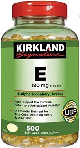 [BRSWIZYMAADBMG3E] Kirkland Signature Vitamin E 180mg, 500 Softgels