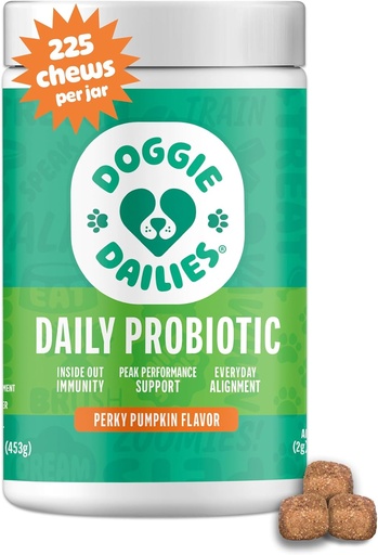 [BRSWGC34AQAR4CTV] Probiotici per cani - Probiotici per cani avanzati con prebiotici - Promuove la salute digestiva - Supporta il sistema immunitario e la salute generale (Pumpkin) 225