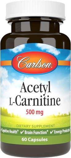 [BRSWIYILCUAAE2YZ] Carlson Labs Acetyl L-Carnitine, 500mg, 60 Capsules