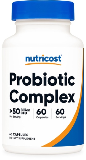 [BRSWGZQLPICWOHQZ] Nutricost Probiotic Complex - 50 Billion CFU, 60 Capsules - Probiotic for Men and Women - Vegetarian Capsules, Non-GMO, Gluten Free