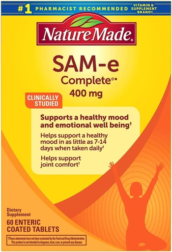[BRSWIZD4OYJWO3TU] Nature Made SAM-e Complete 400 mg - 60 Enteric Coated Tablets