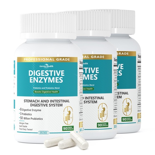 [BRSRAH33OYCQGHLP] 800mg Digestive Enzymes for Men and Women with Probiotics & Prebiotics, 8 Key Enzymes, Protease, Amylase & Lipase | 270 Capsules - A 90-Day Supply for Bloating & Gas Relief - Non-GMO