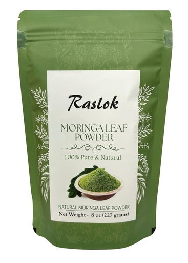[BRSROH37CJYGG3A3] Raslok Moringa Powder | 100% Pure Moringa Leaf NO Stems | Moringa Olifera Powder (8 Oz)