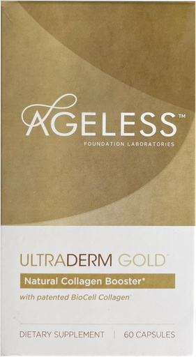 [BRSRAY33BV4AIDI3] Ageless UltraDERM Gold - Natural Collagen Booster with BioCell Collagen - 60 Count