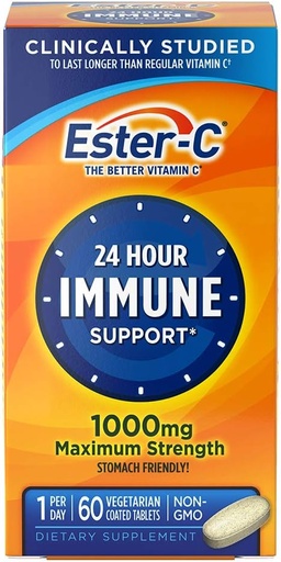 [BRSWIYQYAUMRUEDE] Ester-C Vitamina C, 1.000 mg, 60 tabletas caladas (paquete mayo Vary)