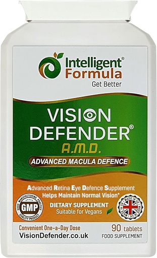 [BRSWKZI3BZ6BMGDO] Vision Defender AMD AREDS2 Eye Vitamins – Exact AREDS 2 Formula with Lutein & Zeaxanthin, Vitamins C & E, Zinc 25 mg & Copper – Once Daily Vegan Eye Health Supplement, 90 Tablets