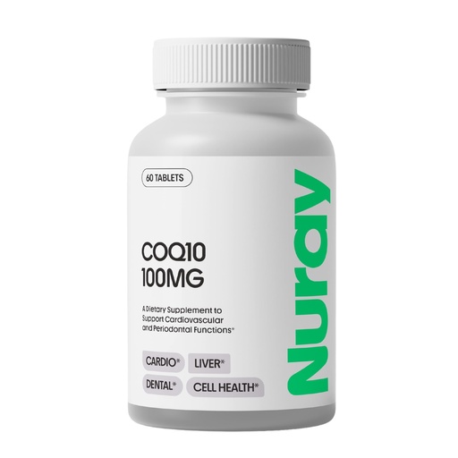 [BRSRAZYNB4HB6DYV] Nuray COQ10 100mg and Vitamin E Chewable Tablets - Quick Dissolving Orange Flavored Energy Supplements - Supports Heart Health & Liver Function - 60 Count, Vegetarian, Gluten Free