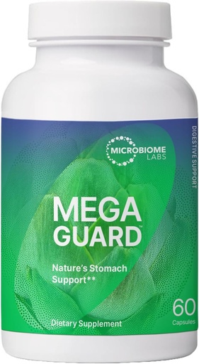 [BRSWYZANOZ7RM337] Microbiome Labs MegaGuard Gut Health Suppléments - Ginger Root, Licorice Root & Artichaut Leaf Extract pour soutenir la santé digestive et le gaz occasionnel - pour les femmes, les hommes et les enfants 8+ (60 capsules)