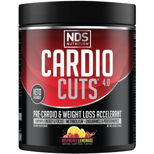 [BRSWGZYPA4OQKA3X] Cardio Cuts NDS Nutrition 4.0 Pre Workout Supplement - Advanced Weight Loss and Pre Cardio Formula with L-Carnitine, CLA, MCTs, L-Glutamine, and Safflower Oil - Razz Lemonade (40 Servings)