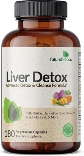 [BRSROEI6CIDR42TO] Futurebiotics Ficat Detoxifiere avansata Detox & Cleanse Formula sustine functie sanatoasa de ficat cu matca de lapte, Dandelion Root, Turmeric Artichoke Leaf, & More, Non-GMO, 180 Capsule vegetariene