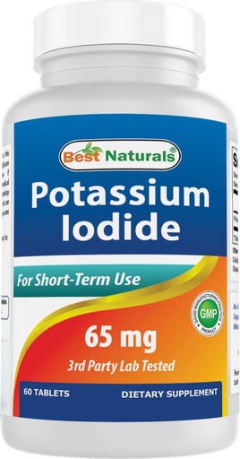 [BRSRMGQEPN5BYHI6] Best Naturals Potassium Iodide 65 mg - Dietary Supplement, 60 Tablets (60 Count (Pack of 1)) (12)
