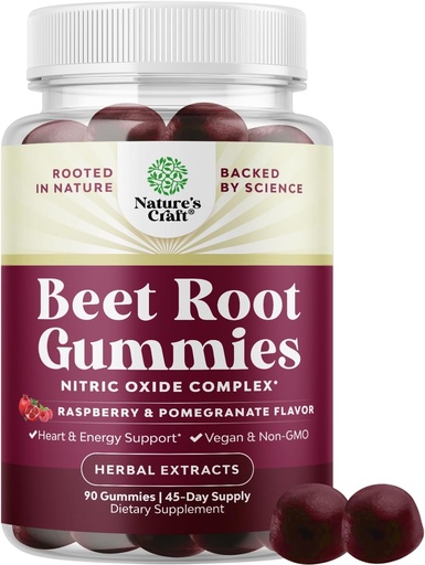 [BRSRAZD2OYCRGFYV] Flow Booting Beet Root Gummies - Ενυδατικό Beet Gummies για ενήλικες Nitric Oxide Energy & Heart Health Support with Grapeseed Ρόδι & Βιταμίνη B12 - Vegan Non-GMO & Gluten Free (45 Servings)