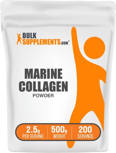 [BRSWKEAGOR5RUCD4] BulkSupplements.com Marine Collagen Powder - Marine Collagen Peptides Supplement, for Hair, Skin, & Nails - Hydyrolyzed & Gluten Free, 2.5g per Serving, 500g (1.1 lbs) (Pack of 1)