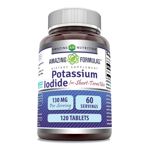 [BRSRMGQ5DIGWK2D4] Amazing Formulas Potassium Iodide Supplement | 130 Mg | 120 Tablets | Non-GMO | Gluten-Free | Made in USA