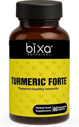 [BRSWKHY2OIAQMHDG] bixa BOTANICAL Turmeric Forte Capsules | High-Potency Curcumin with Black Pepper | Enhanced Absorption for Joint & Immune Support | 100% Pure Ayurvedic Herbal Supplement | 450mg, 60 Vegan Capsules