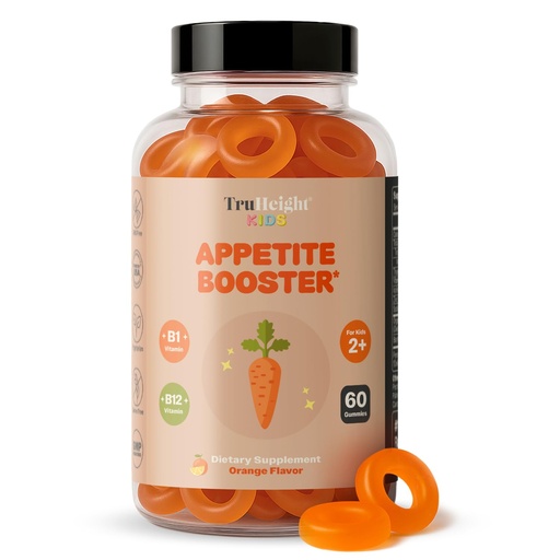 [BRSRAZQEBEJWK2YU] TruHeight Kids Appetite Booster Gummies (Orange, Ages 2+) All Natural Toddler & Kids Appetite Stimulant to Eat More - Weight Gain Supplements - Vitamins for Underweight Children - Picky Eater Vitamin