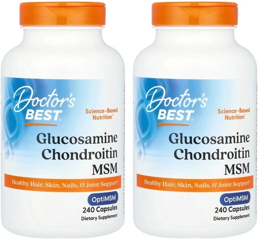 [BRSWGAAKOB7A2HLD] Doctor's BEST (2 Pack Glükoosamiin Chondroitin MSM koos OptiMSM, 240 Veggie Caps)