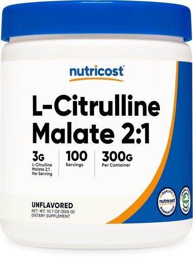 [BRSWIHDYAJ5R4FAV] Nutricost L-Citrulline Malate (2:1) Powder (300 Grams)