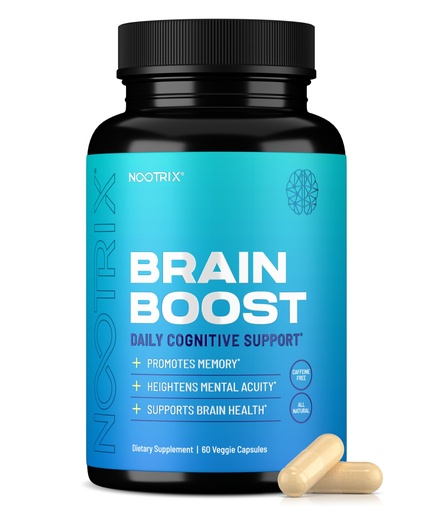 [BRSW2ZAHBYCREGT3] Nootrix Brain Boost Nootropic Supplement | Supports Memory, Mental Focus, Cognitive Health & Energy | Promotes Healthy Mood & Brain Function | Ginkgo Biloba & DMAE | 60 Capsules