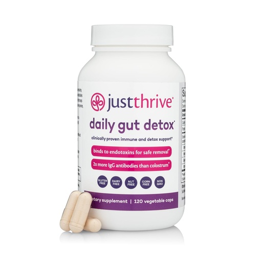 [BRSWGCQFCN5R4FLA] Daily Gut Detox - Ultra-Concentrated Detox & Immune Support Supplement with IgG Antibodies - Promotes Gut Health, Detoxification & Balanced Immune Response - 120 Dairy-Free, Non-GMO Capsules