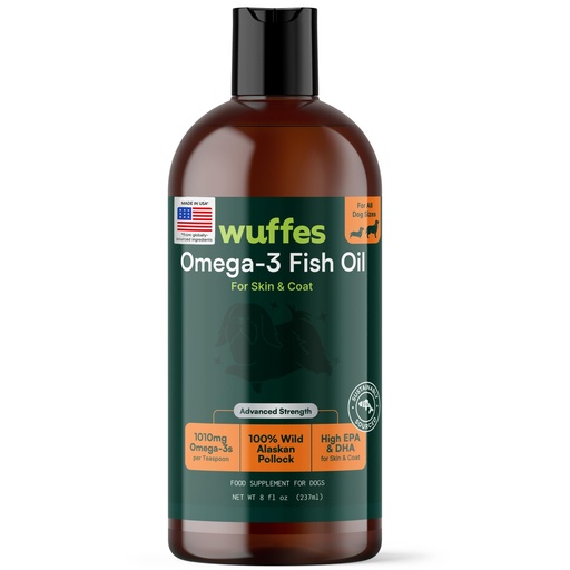 [BRSRAGICOEHWMFDH] Wuffes Advanced Omega 3 Fish Oil for Dogs, Natural EPA & DHA Fatty Acids, Supports Healthy Skin and Coat, Joint Nutrition, Digestion & Immune System - 100% Pure Wild Alaskan Fish Oil - 8 Oz
