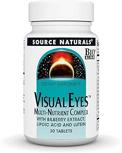 [BRSWIYT3OYIBMFY5] Source Naturals Visual Eyes Dietary Supplement - Multi-Nutrient Complex with Bilberry Extract, Lipoic Acid and Lutein - 30 Tablets
