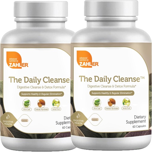 [BRSRAAIOB4AWYELX] Zahler Daily Cleanse, Digestive Cleanse & Detox Formula, Supports Healthy and Regular Elimination, 120 Capsules