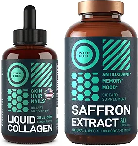 [BRSRMZ33AR6WEHI6] WILD FUEL Saffron Extract and Liquid Collagen with Biotin Bundle