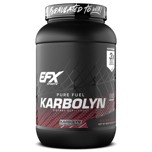 [BRSWGHAYBYCQ2FD4] EFX Sports Karbolyn Fuel | Fast-Absorbing Carbohydrate Powder | Carb Load, Sustained Energy, Quick Recovery | Stimulant Free | 35 Servings (Rainbow Candy)