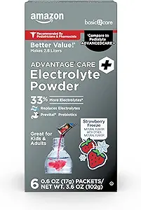 [BRSW2ZARCUOWMYD2]   Basic Care Advantage Care Electrolyte Powder Packets for Rehydration, Strawberry Freeze, 3.60 Ounce (Pack of 1)