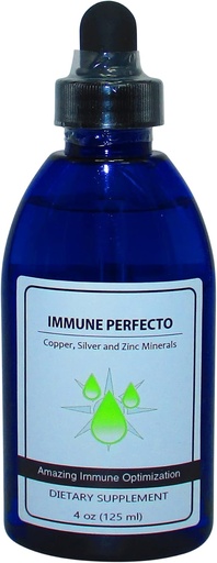 [BRSW2AA6OV5WMYI3] Immune Perfecto - Colloidal Silver 3000 PPM, Copper, and Zinc 2000 PPM | Atomic Particle Trace Mineral Immune Support Supplement - 4 oz.
