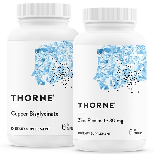 [BRSROBIBBAPWOALL] THORNE - Trace Minerals Bundle - Zinc Picolinate and Copper Bisglycinate - Essentials for Wellness - 60 Servings