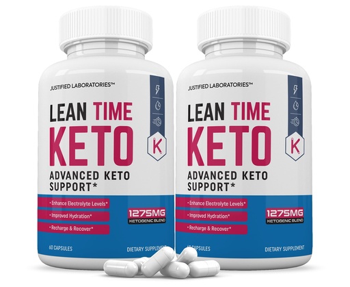 [BRSROBD4CUBWKCT6] (2 Pack) Lean Time Keto Pills 1275MG New & Improved Formula Contains Apple Cider Vinegar Extra Virgin Olive Oil Powder Green Tea Leaf 120 Capsules