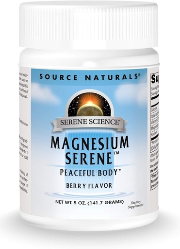 [BRSWIYAPOZ5RSELA] Source Naturals Serene Science Magnesium Serene, Peaceful Body - Berry Flavored - 5 Ounces
