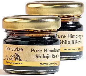 [BRSRAZQ7BNYGG3DJ] Be Bodywise Pure Himalayan Organic Shilajit Resin - Pack of 2 I Lab Tested I 100% Authentic & Natural I 75%+ Fulvic Acid & 85+ Trace Minerals | Heavy Metal Free I for Men & Women I 600 mg I 60 gm.