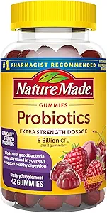 [BRSWGEITOQFBMCTV] Nature Made Digestive Probiotics Ultra-Strength, Raspberry & Cherry, 42 Gummies (Pack of 2)