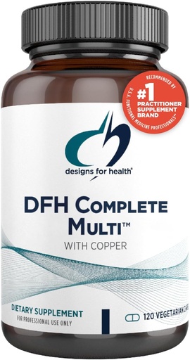 [BRSWIZAIC4FR2GTC] Designs for Health DFH Complete Multi with Baker - celovit multi Vitamin + Mineral Supplement with Folat, 1000 IU Vitamin D, Imunska podpora Vitamini - Multivitaminski brez železa (120 Kapsule)
