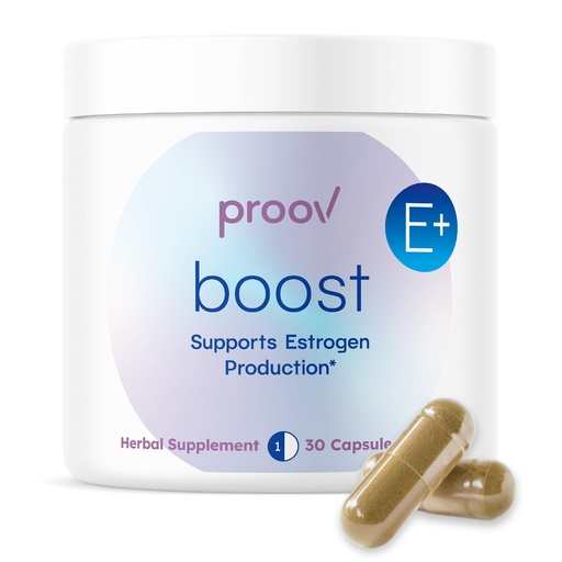 [BRSRMAT5AB6WYDIU] Proov - Boost Supplement for Women - Promotes Estrogen Production - Fertility & Menopausal Support for Women - Hormonal Balance - Evening Primrose Oil Red Clover, Dong Quai, Black Cohosh - 30 Capsules